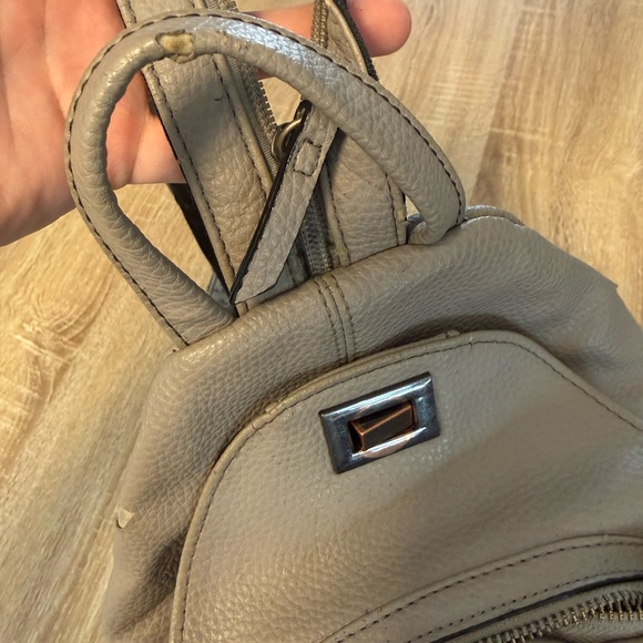 Compact Neutral Leather Mini Backpack - Picture 2 of 7